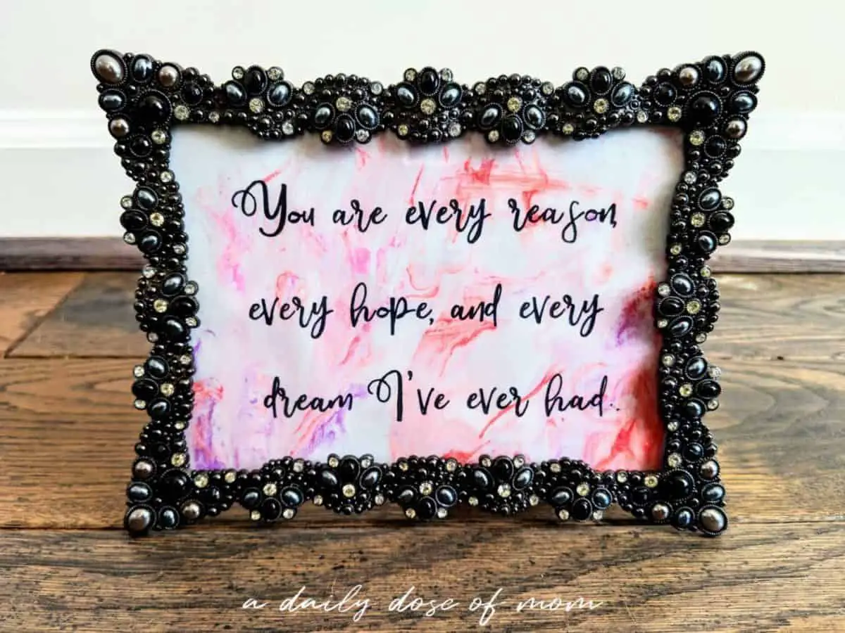 Valentine's Quote Framed