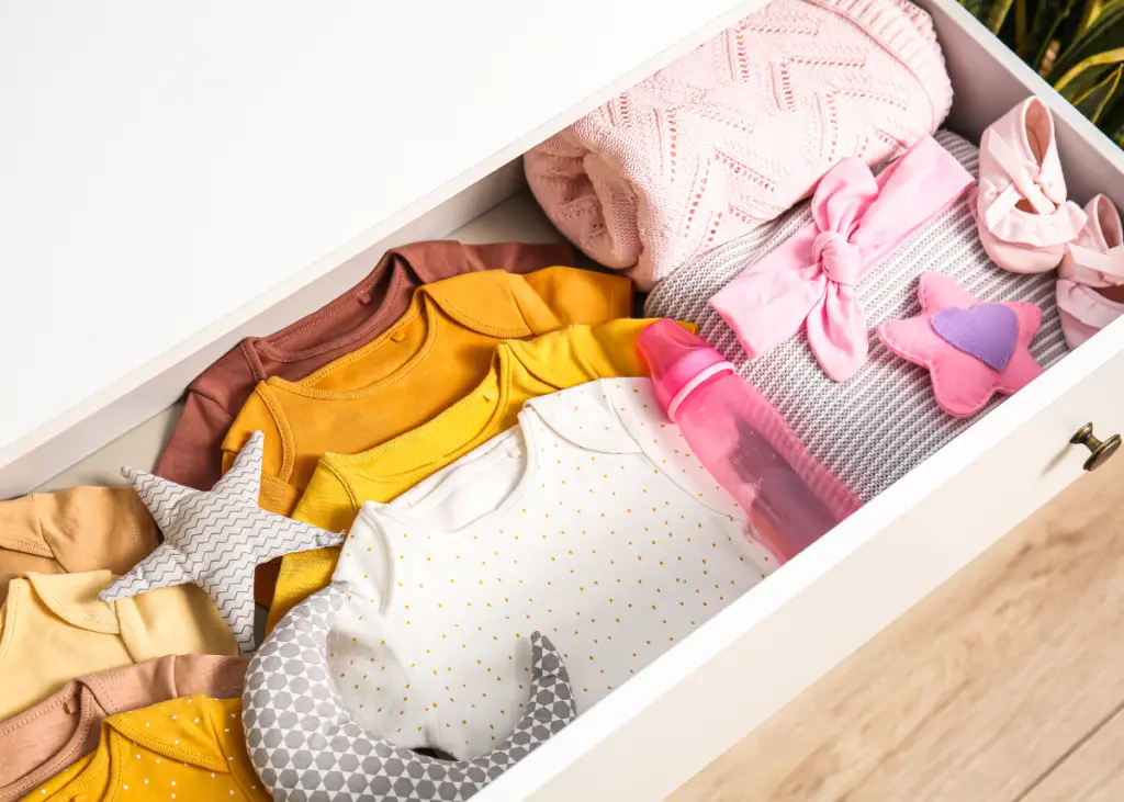 drawer of toddler clothes that come after size 5T